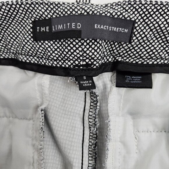 The Limited Exact Stretch Womens Ankle Pants Size 8 Black & White Grid Print - Picture 2 of 8